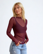 Lubau Mesh Burgundy