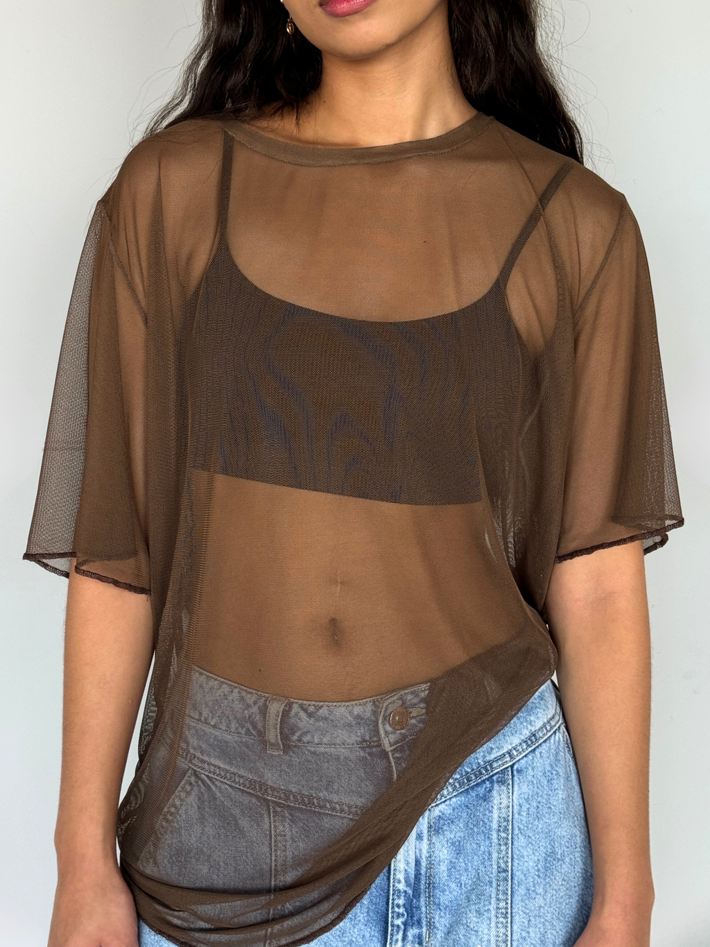 Camiseta oversize café