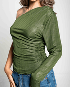Top Blur Dark shinny green - Nítida
