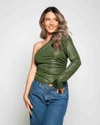 Top Blur Dark shinny green - Nítida