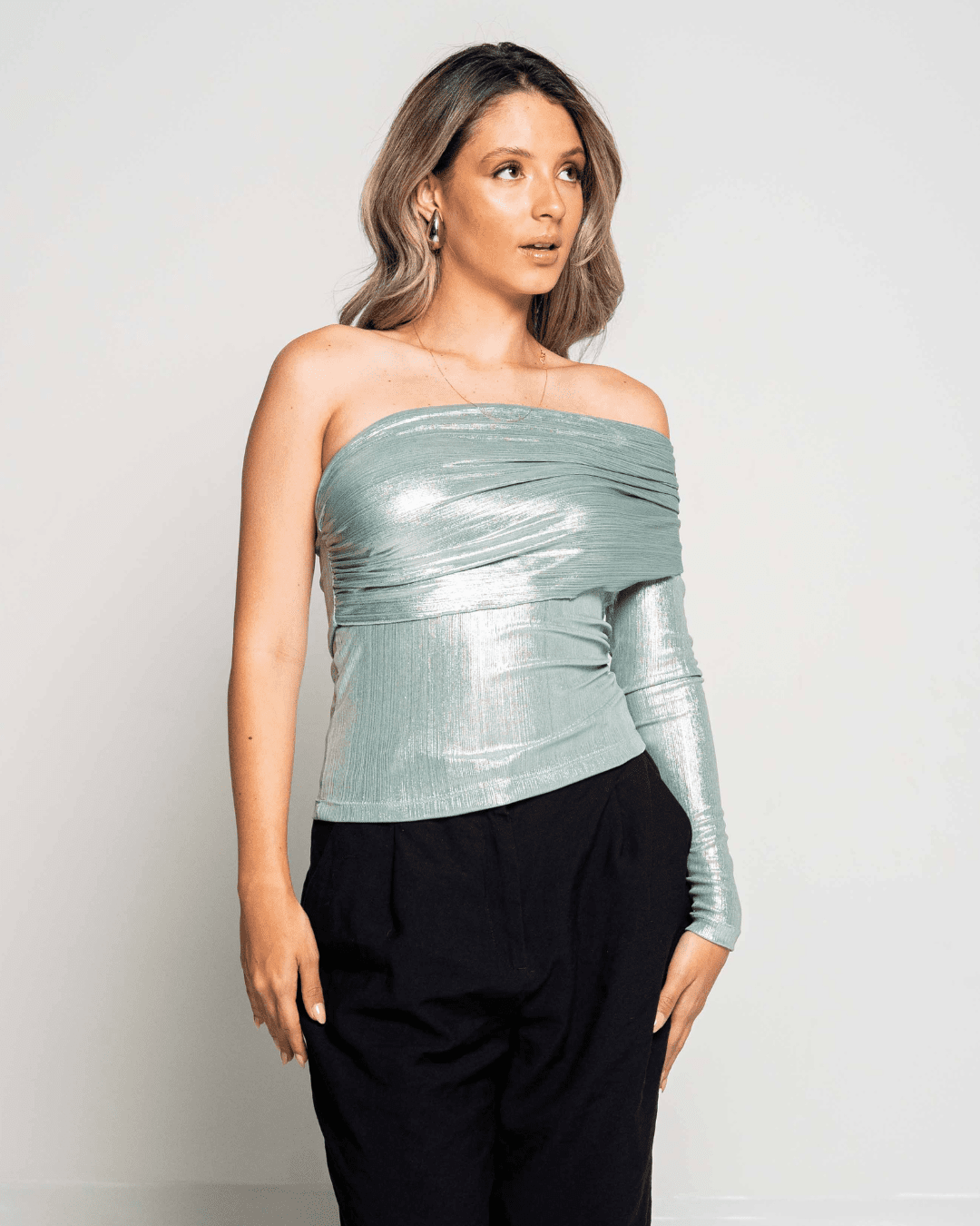 Top Syra Aqua Shinny - Nítida